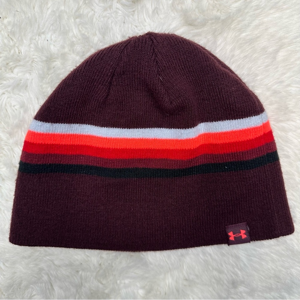 Under Armour Hat Burgundy / Stripes Size 5-8 Years